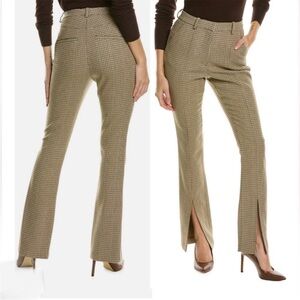 NWT A.L.C. Edwin Brown Plaid Split Hem Trouser Pants Women's Size 2